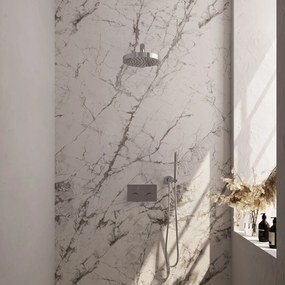 Brauer Stripe inbouw regendouche met 25cm hoofddouche, rechte muurarm en staafhanddouche set 25 chroom
