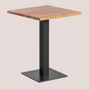 Vierkante Bartafel Acacia Hout Ristretto ↔︎ 60 Cm & Zwart - Sklum