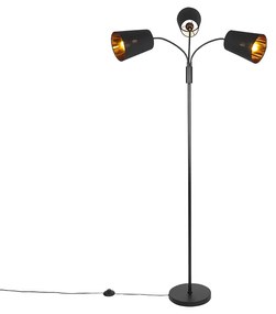 Moderne vloerlamp zwart 3-lichts - Carmen Modern E14 Binnenverlichting Lamp