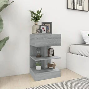 vidaXL Nachtkastjes 2 st 40x35x65 cm bewerkt hout grijs sonoma eiken