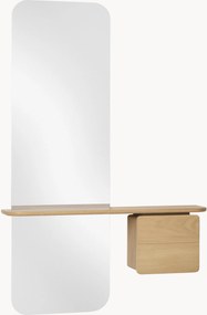 Wandspiegel One More Look met houten plank