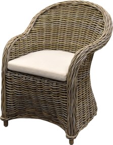 Roma dining tuinstoel naturel rotan off-white