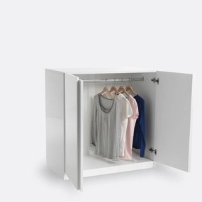 Lage kast met 2 deuren, hangkast, LEO