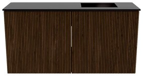 Mondiaz Joya 80cm toiletmeubel walnut met wastafel faye rechts 1 kraangat urban