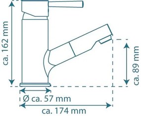 Schutte CORNWALL ééngreepsmengkraan wastafel met uittrekbare mousseur, chroom