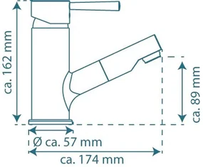 Schutte CORNWALL ééngreepsmengkraan wastafel met uittrekbare mousseur, chroom