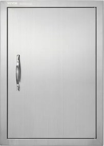 VEVOR Grilltoegangsdeur, 432 x 610 x 46 mm, enkele deur voor buitenkeuken, vlak gemonteerde deur van roestvrij staal, verticale wanddeur met handgreep, voor grill-eiland, grillstation, buitenkast, enz.