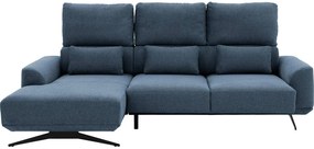 Goossens Excellent Bank Princess blauw, stof, 2,5-zits, elegant chic met chaise longue links