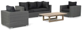 Stoel en Bank Loungeset 5 personen Wicker Grijs Garden Collections Toronto/Manchester