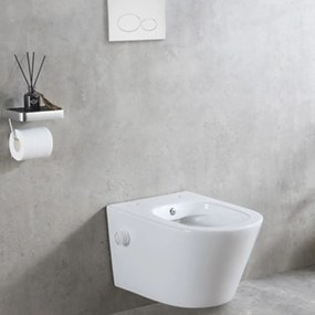 Mueller Afesta randloos toiletpot met bidetsproeier warm/koud wit glans