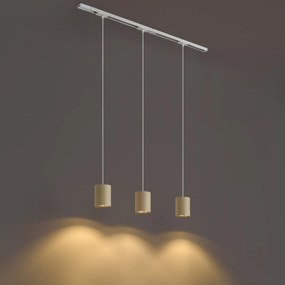 Modern railsysteem met 3 hanglampen wit met beige 1-fase - Iconic Holt