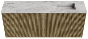 Mondiaz Joya DLux 100cm toiletmeubel dusk met wastafel faye rechts zonder kraangat glace