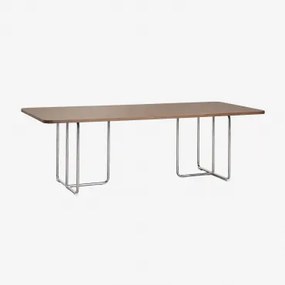 Rechthoekige Eettafel In Mdf En Roestvrij Staal Tento Walnootfineer & 240 X 100 Cm - Sklum