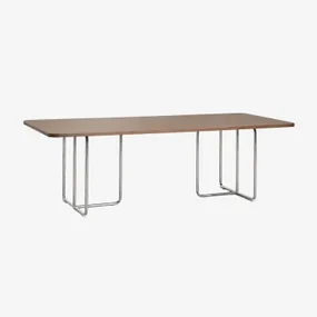 Rechthoekige Eettafel In Mdf En Roestvrij Staal Tento Walnootfineer & 240 X 100 Cm - Sklum