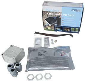 Moderne staande buitenlamp zwart 65cm met stopcontact IP44 - Baleno Buitenverlichting