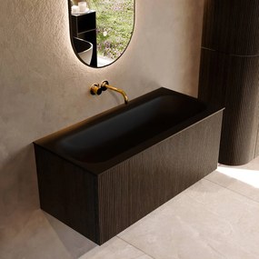 Mondiaz Kurve 100cm badmeubel shadow met 1 lade en wastafel big medium midden zonder kraangat urban