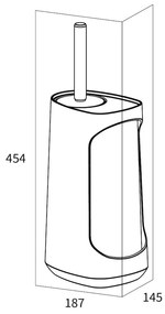 Tiger Tess toiletborstelhouder met opbergfunctie vrijstaand en Swoop borstel flexibel zwart/antraciet