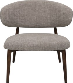 Fauteuil Walnoot Met Beige Stof