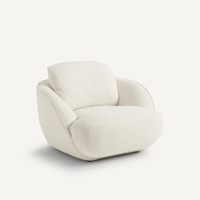 Fauteuil in bouclette stof, bolvormig, Alpine