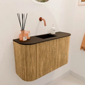 Mondiaz Joya 75cm toiletmeubel ronding links/rechts oak met wastafel faye midden zonder kraangat urban