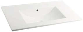 Sanigoods Rocky staand badmeubel 80cm walnoot met keramische wastafel zonder kraangat wit glans
