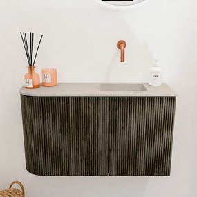 Mondiaz Joya DLux 70cm toiletmeubel ronding links shadow met wastafel faye rechts zonder kraangat opalo