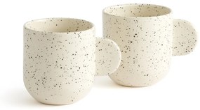 Set van 2 mugs, gespikkeld aardewerk, Meti