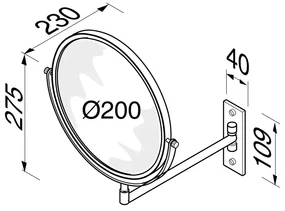 Geesa Mirror scheerspiegel 1 arm 3x vergrotend zwart