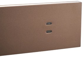 Wandlamp brons verstelbaar met USB-C incl. LED - Modric Modern Binnenverlichting Lamp