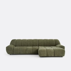 Rechte hoekbank, dik fluweel, Nuria