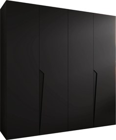 Kledingkast Hartford 605, Zwart, 202x200x52cm, 135.3 kg, Kledingkast deuren: Met scharnieren