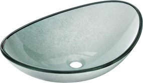Mexen Sonia glazen opbouw wastafel 54 x 37 cm, zilver - 24145411