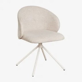 Pack Van 2 Draaibare Eetkamerstoelen Met Bekleding Gryon Bouclé Crèmebeige - Sklum