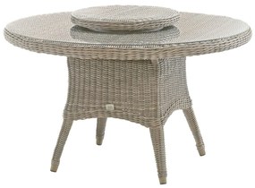 4 Seasons Outdoor Victoria dining tafel Ø 130 cm pure met Lazy Susan  Tuintafel    beige weerbestendig