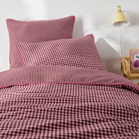 Dekbedovertrek voor kinderbed, geruite katoenen flanel, VICHY FLANELLE