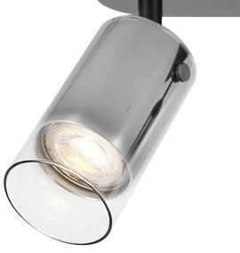 Moderne plafondSpot / Opbouwspot / Plafondspot gunmetal 3-lichts draai- en verstelbaar - Drain Modern GU10 rond Binnenverlichting Lamp