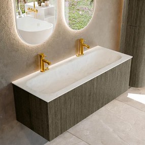 Mondiaz Kurve-dlux 120cm badmeubel shadow met 1 lade en wastafel big large midden 2 kraangaten opalo