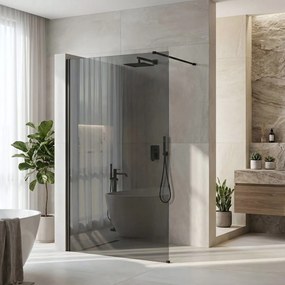 Walk-in douchewand Rea Flexi Grey / Black 120