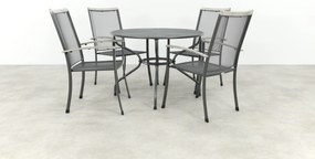 Balero ronde stapelbare bistroset strekmetaal Ø105 cm. - Antraciet