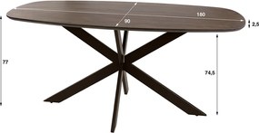 Ovale Eettafel Acaciahout 180cm - 180 X 90cm.
