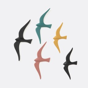 Set van 3 decoratieve vogels voor aan de wand, Tuga