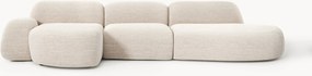Modulaire bouclé hoekbank Wolke (4-zits) met chaise longue