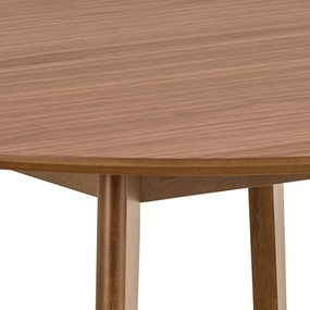 ROXY natuurlijke walnoot - RONDE TAFEL VOOR KEUKEN/EETKAMER RETRO