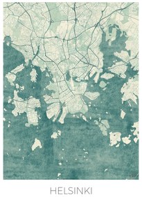 Kaart Helsinki, Hubert Roguski, (30 x 40 cm)