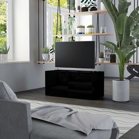 vidaXL Tv-meubel 80x34x36 cm spaanplaat hoogglans zwart