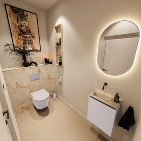 Mondiaz Ture DLux toiletmeubel 40cm cale met wastafel frappe links zonder kraangat