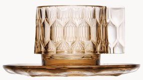 Koffiekopjes met schoteltjes Jellies met structuurpatroon, 4 stuks