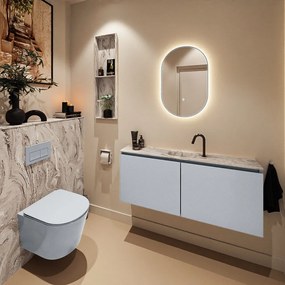 Mondiaz Ture DLux toiletmeubel 120cm clay met wastafel glace midden met kraangat