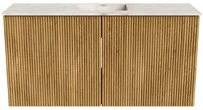 Mondiaz Joya DLux 80cm toiletmeubel oak met wastafel faye midden zonder kraangat frappe