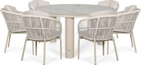 Tuinset 6 personen 150 cm Rope Zand/Beige Lifestyle Garden Furniture Monaco/Arancia